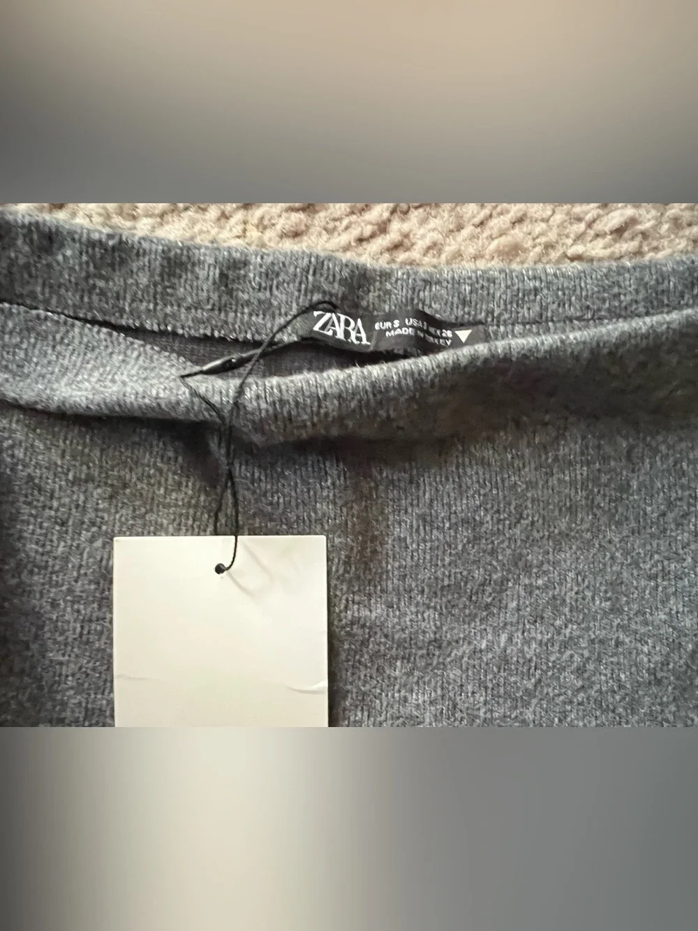 Zara Grey Knit High Waisted A-Line Midi Skirt NWT S